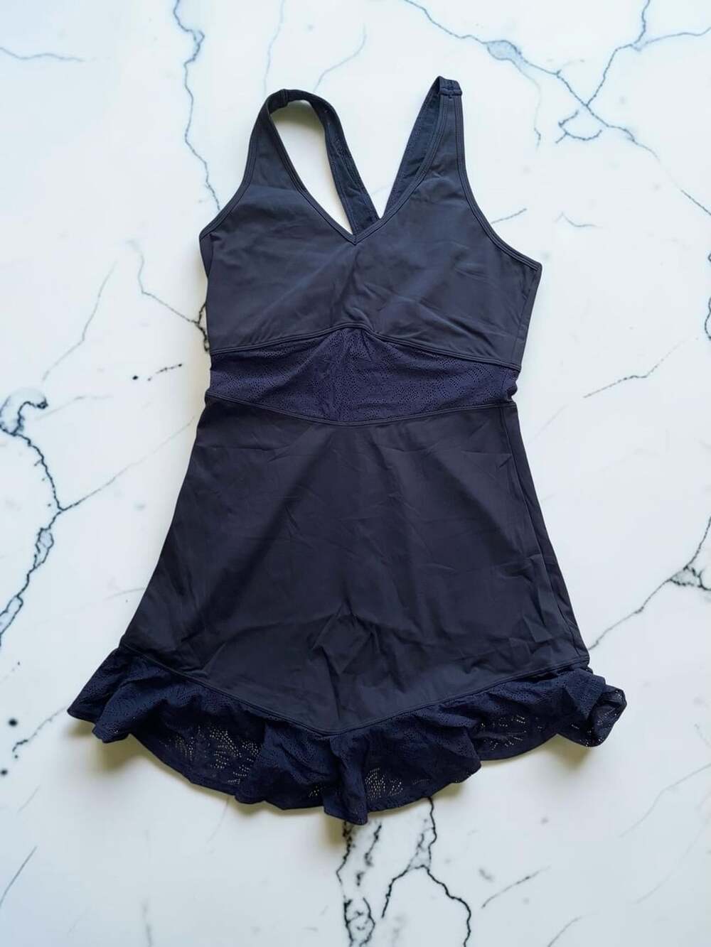 Halara SoftlyZero Contrast Lace 2-Piece Mini Yoga Active Dress